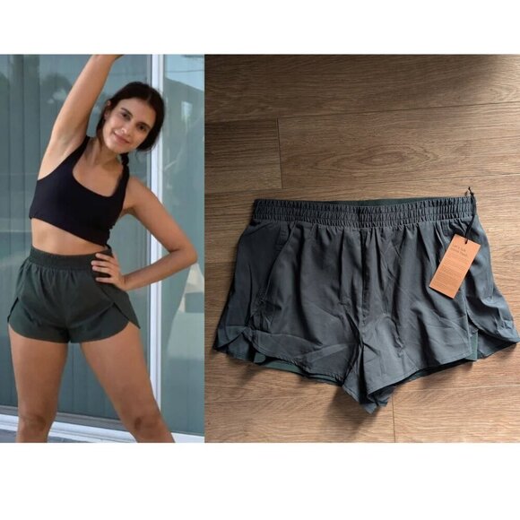 NWT Girlfriend Collective | Trail Shorts in Moss Green - Picture 1 of 12